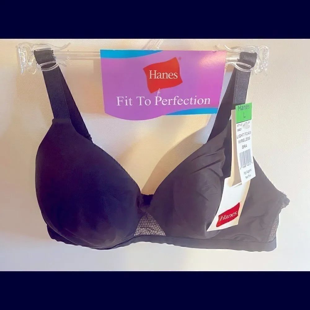 💥Hanes Oh So Light foam comfortflex fit wireless T-Shirt Full Coverage Bra L